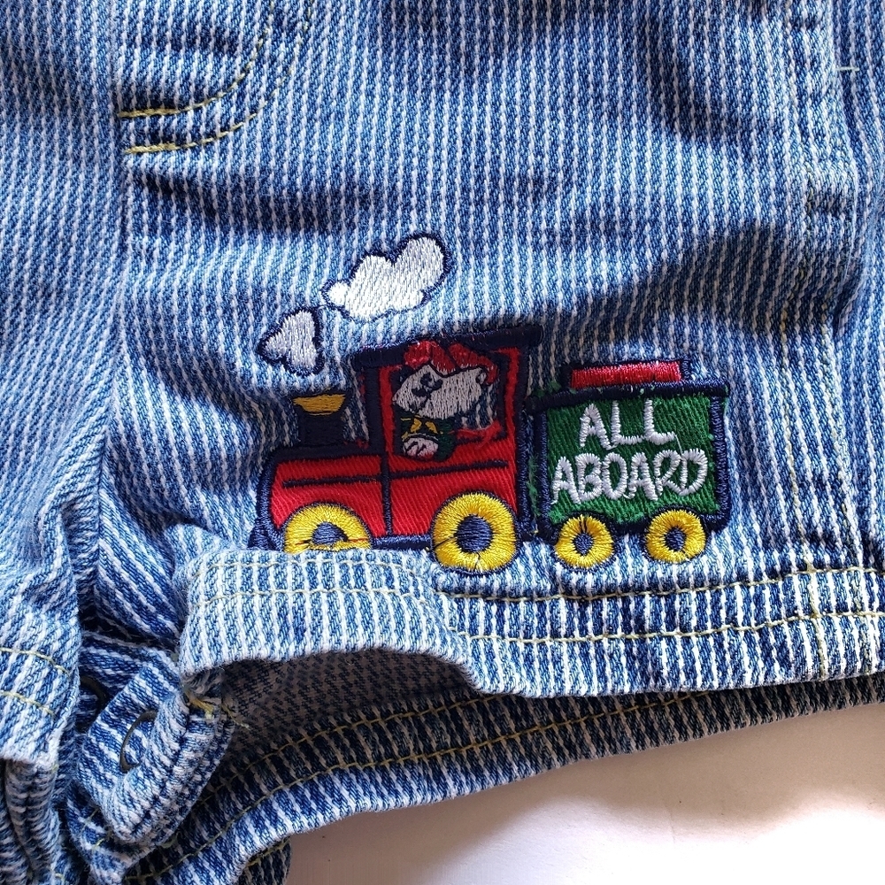 Vintage Denim Overalls Shorts Baby 6-9 Months - Picture 4 of 7